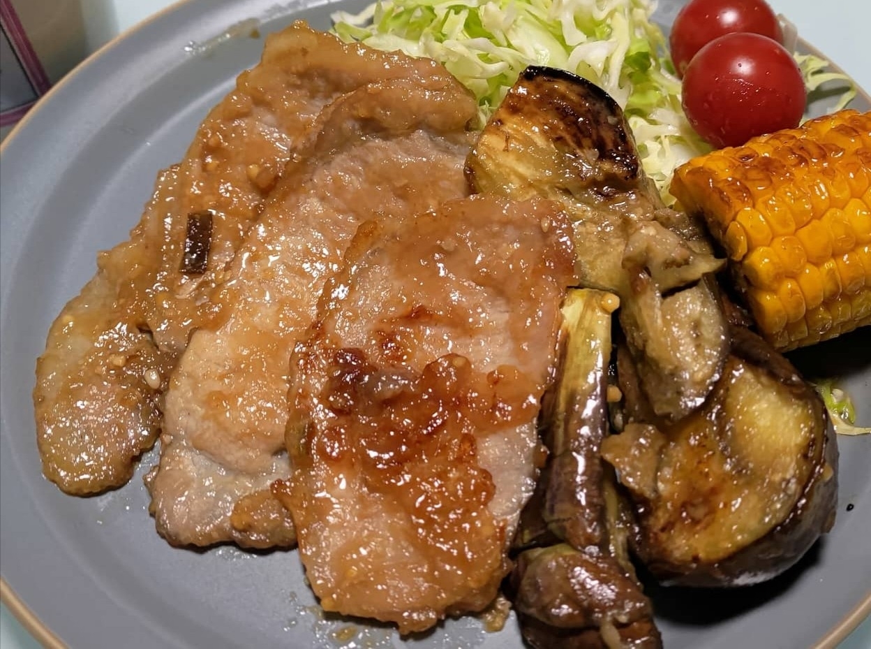 豚肉とナスの味噌焼き