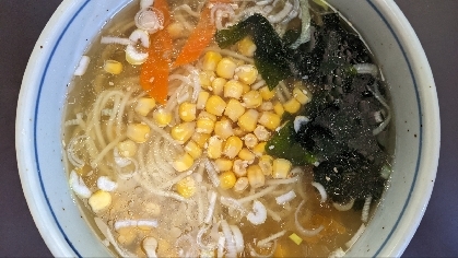 「とうもろこし」とわかめde塩ラーメン☆