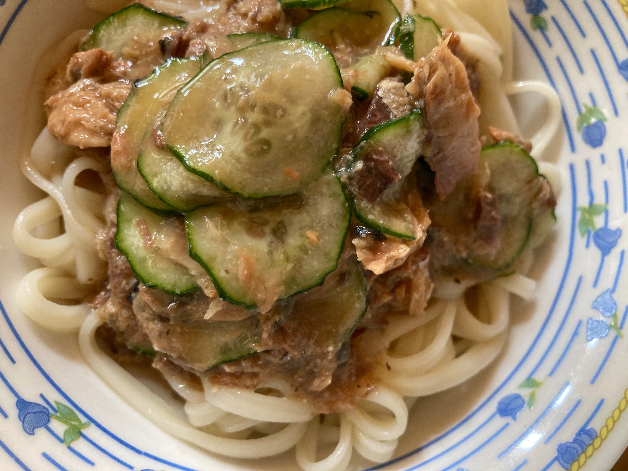 ツナきゅうりぶっかけうどん