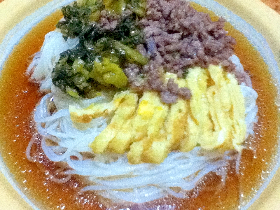 三色ぶっかけ素麺