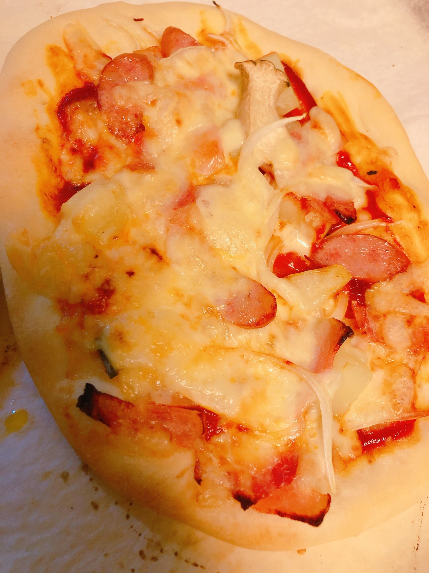 ピザ生地でつくるウインナーパン
