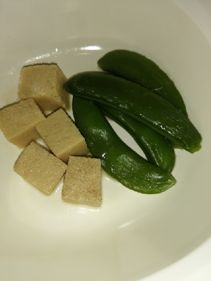 高野豆腐とスナップエンドウ