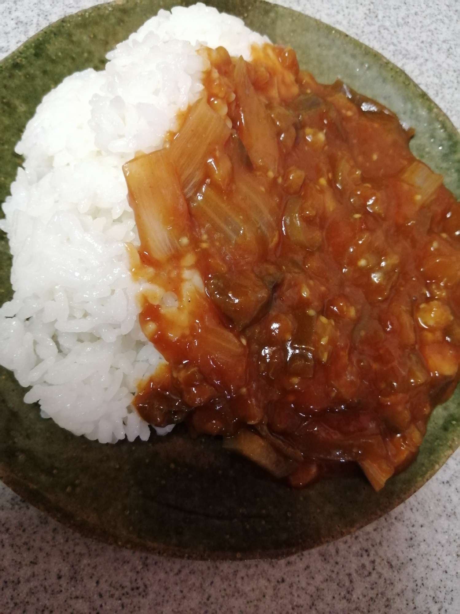 なすと玉ねぎのカレーライス