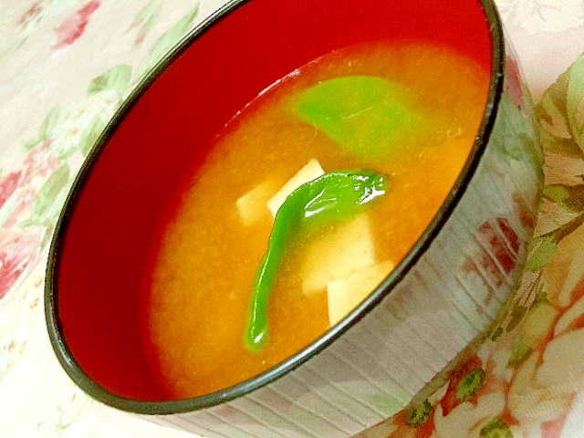 ❤シシトウと豆腐のおみそ汁❤