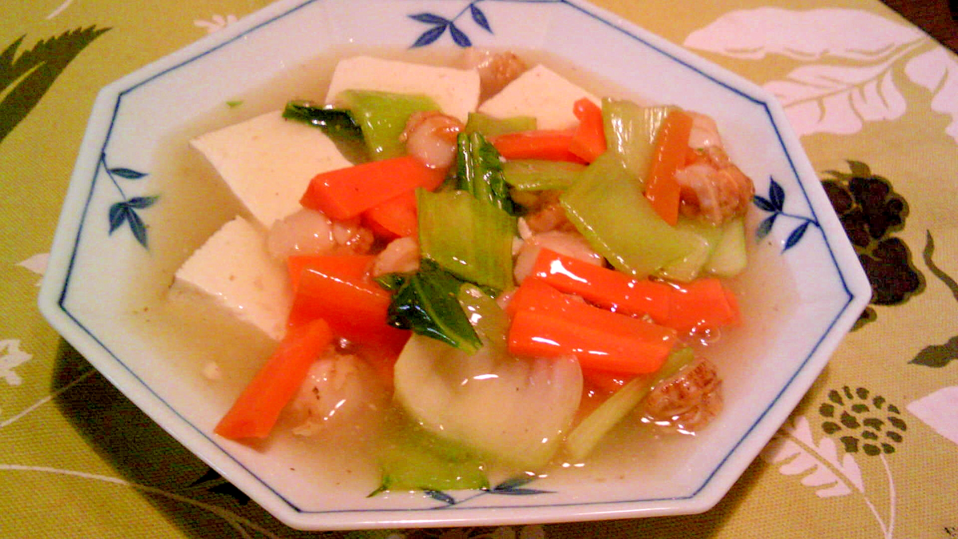 ホタテ・焼き豆腐で八宝菜風