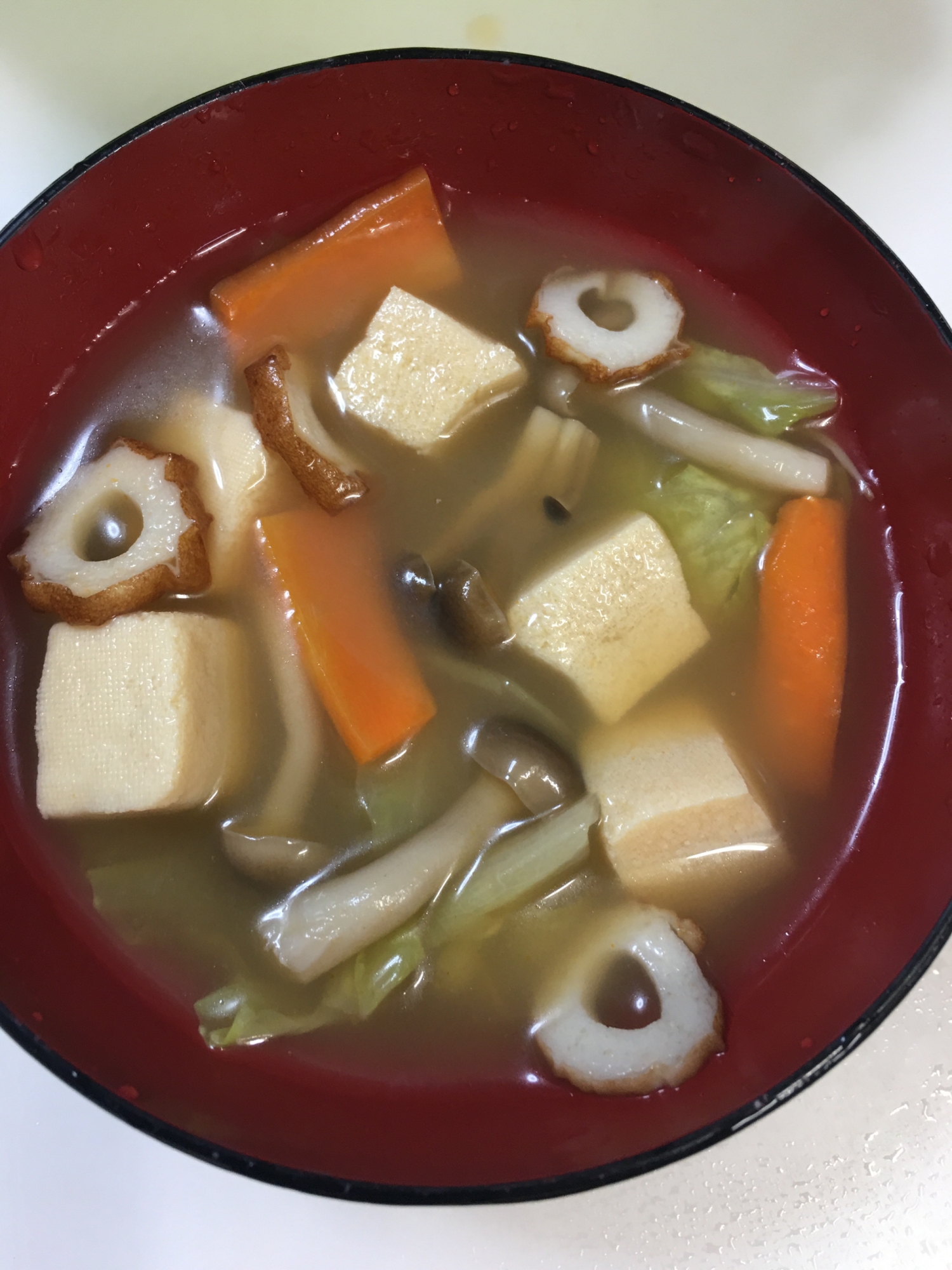 高野豆腐の野菜たっぷり味噌汁