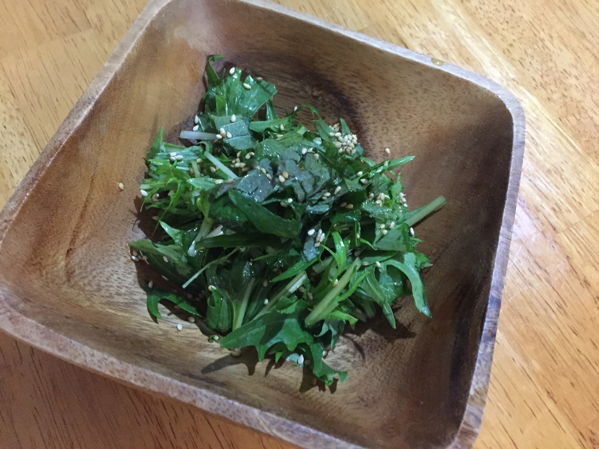 青紫蘇と水菜の即席サラダ