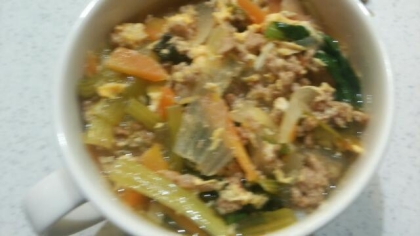挽き肉でピリ辛クッパ風ごはん