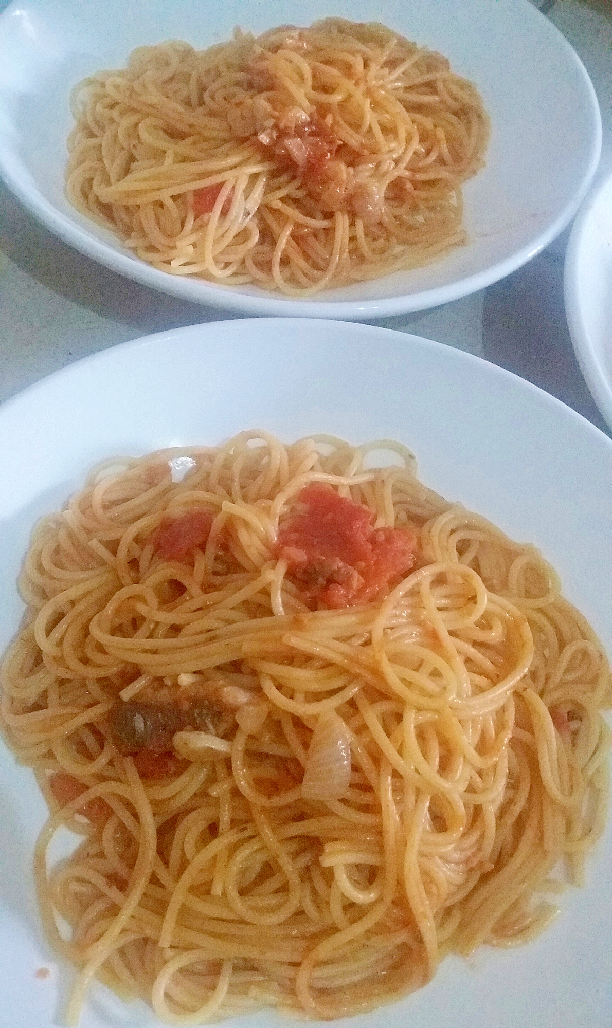 簡単！オイルサーディンとトマト缶のパスタ☆