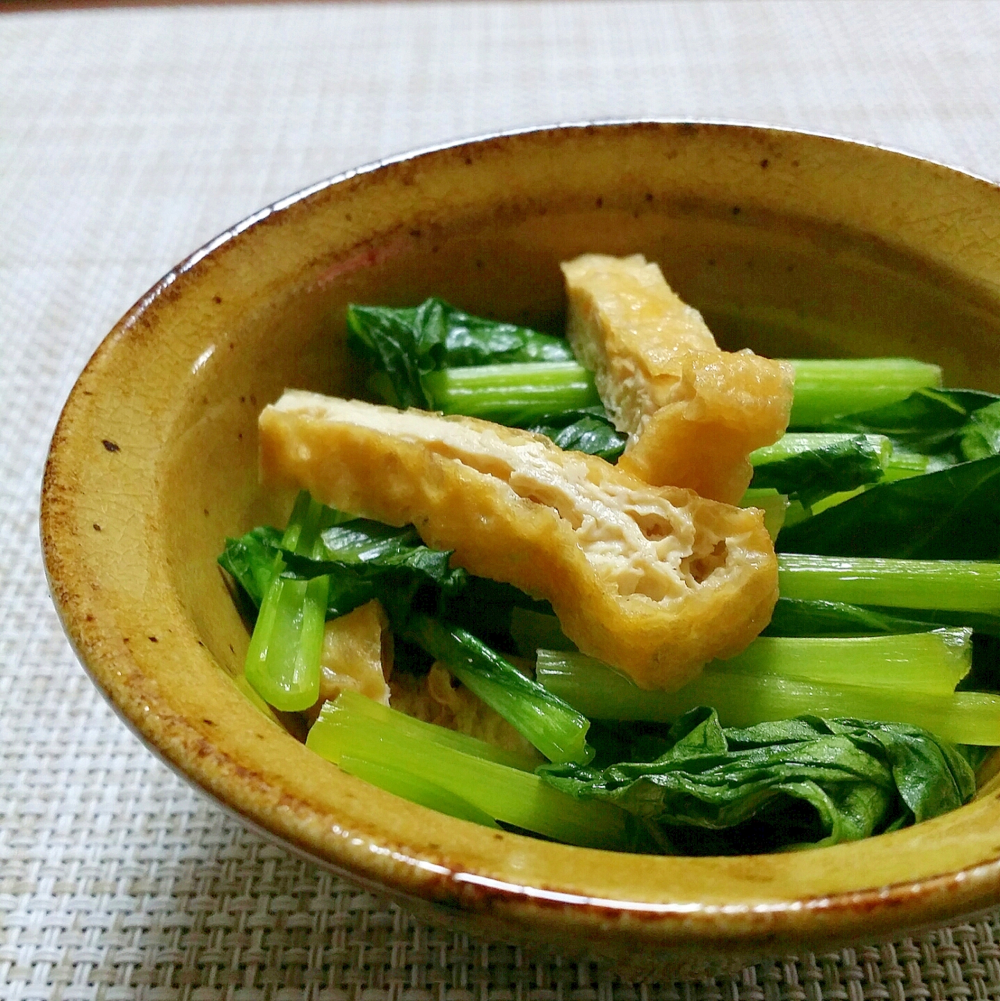 あと一品！小松菜と油あげの煮浸し☆お弁当にも