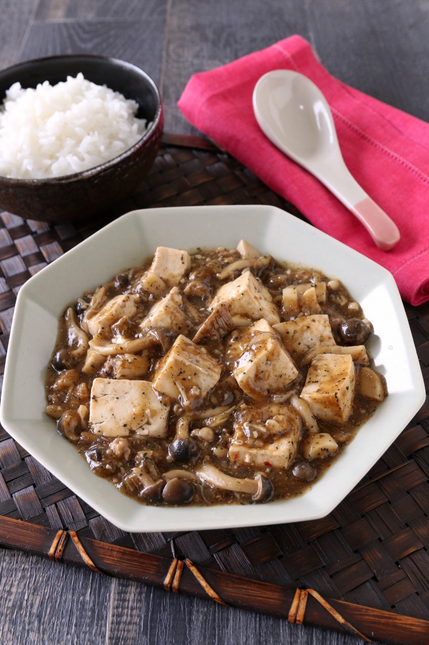 きのこたっぷり黒ごま麻婆豆腐
