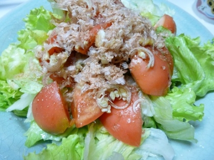 和風味に変身♪トマトと茗荷の☆醤油麹和え