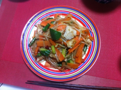 とってもおいしかったです(^ ^)キャベツのかわりに、余ってた野菜で作ってみました♪