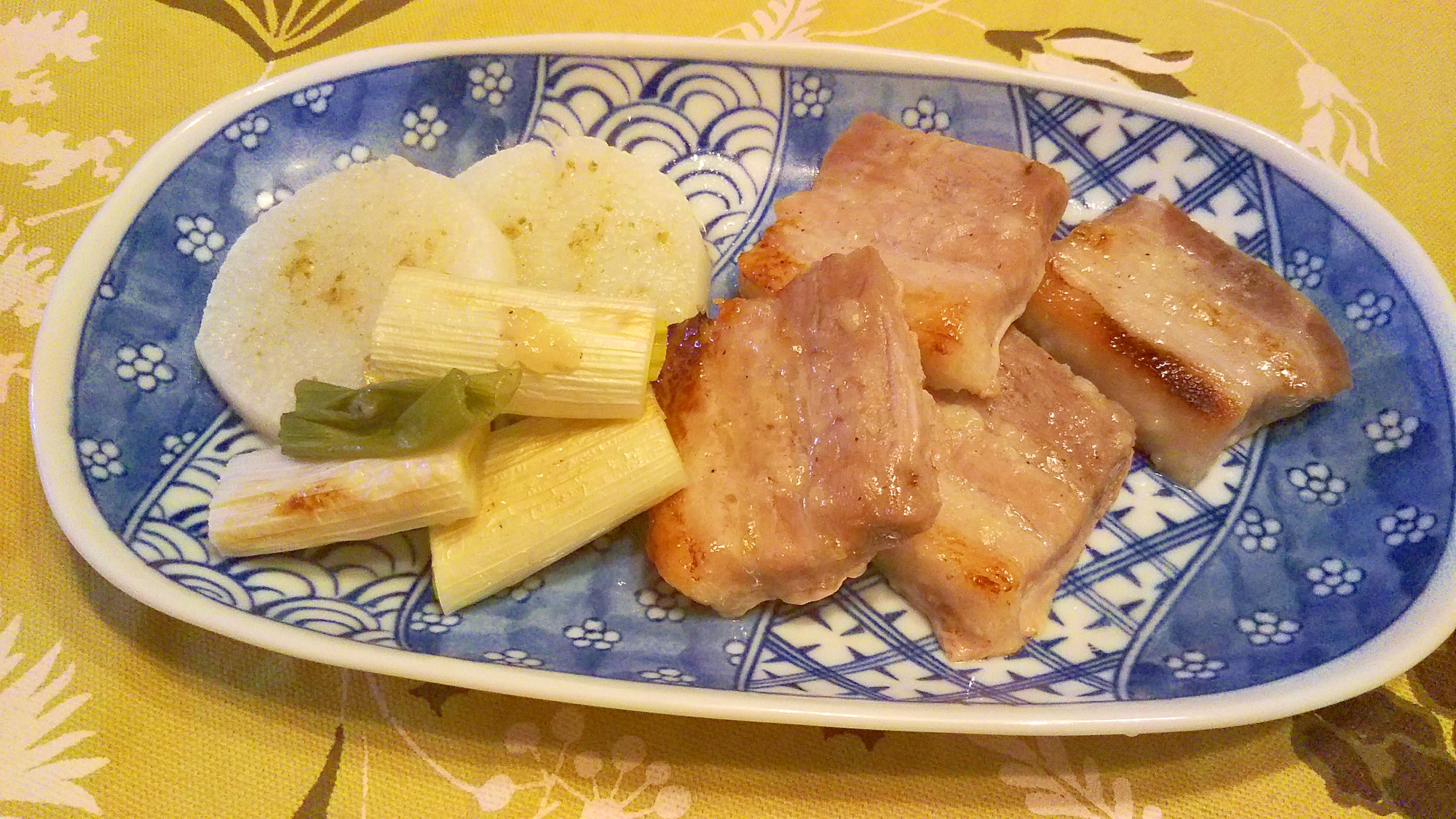 豚バラ・葱・長芋のグリル焼き