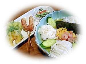 つるんと涼しい！そうめんで　冷やし中華♪