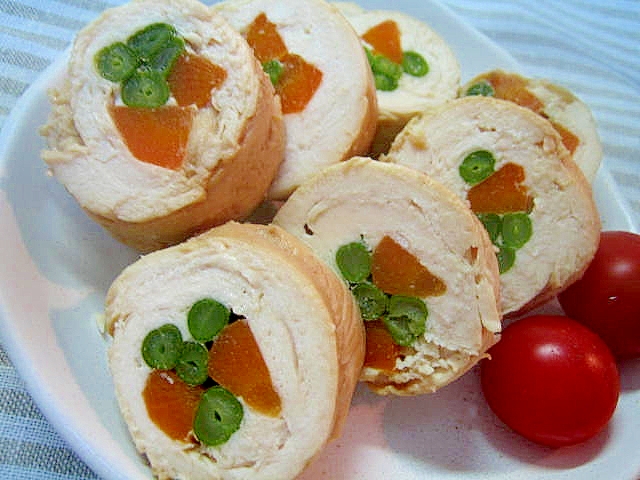 仕込み前日!彩りキレイ☆鶏肉のいんげん巻き