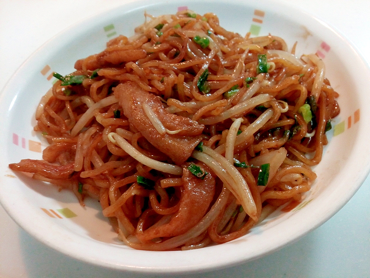 肉かすともやしと葱の富士宮焼きそば