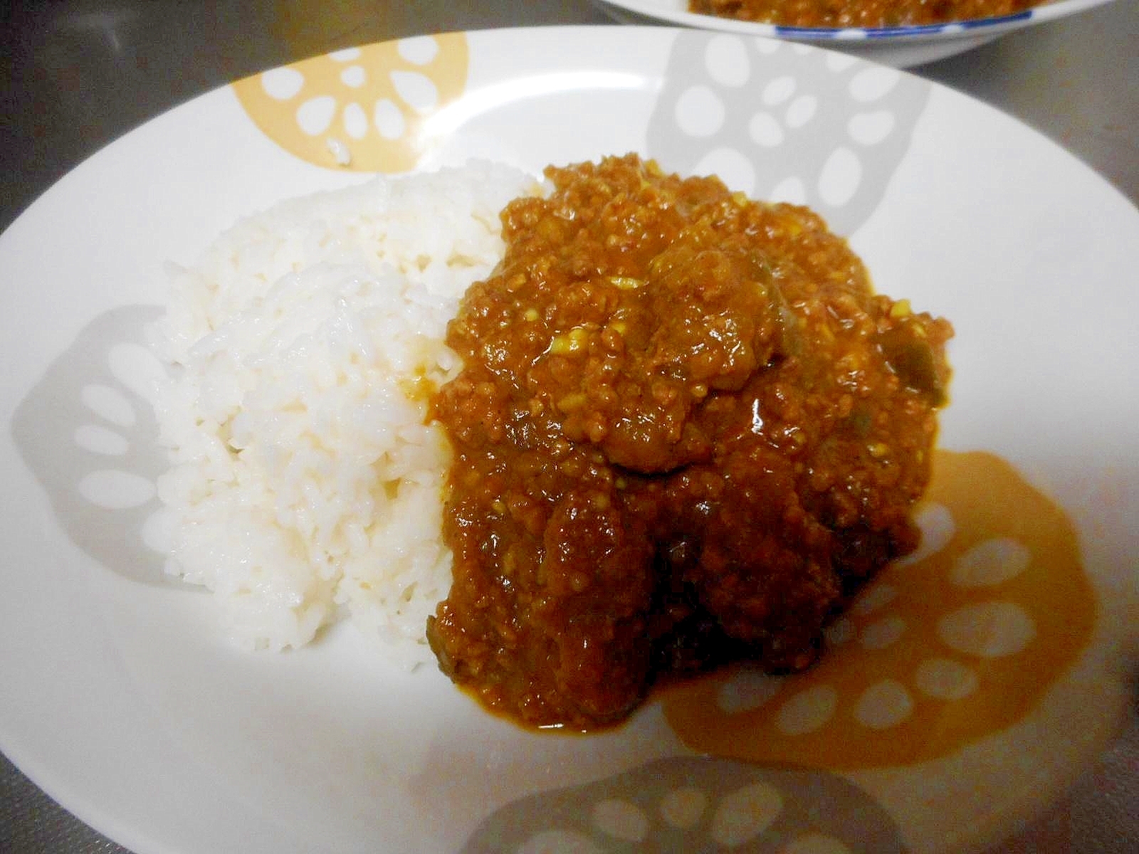 白ナスとひき肉のカレー