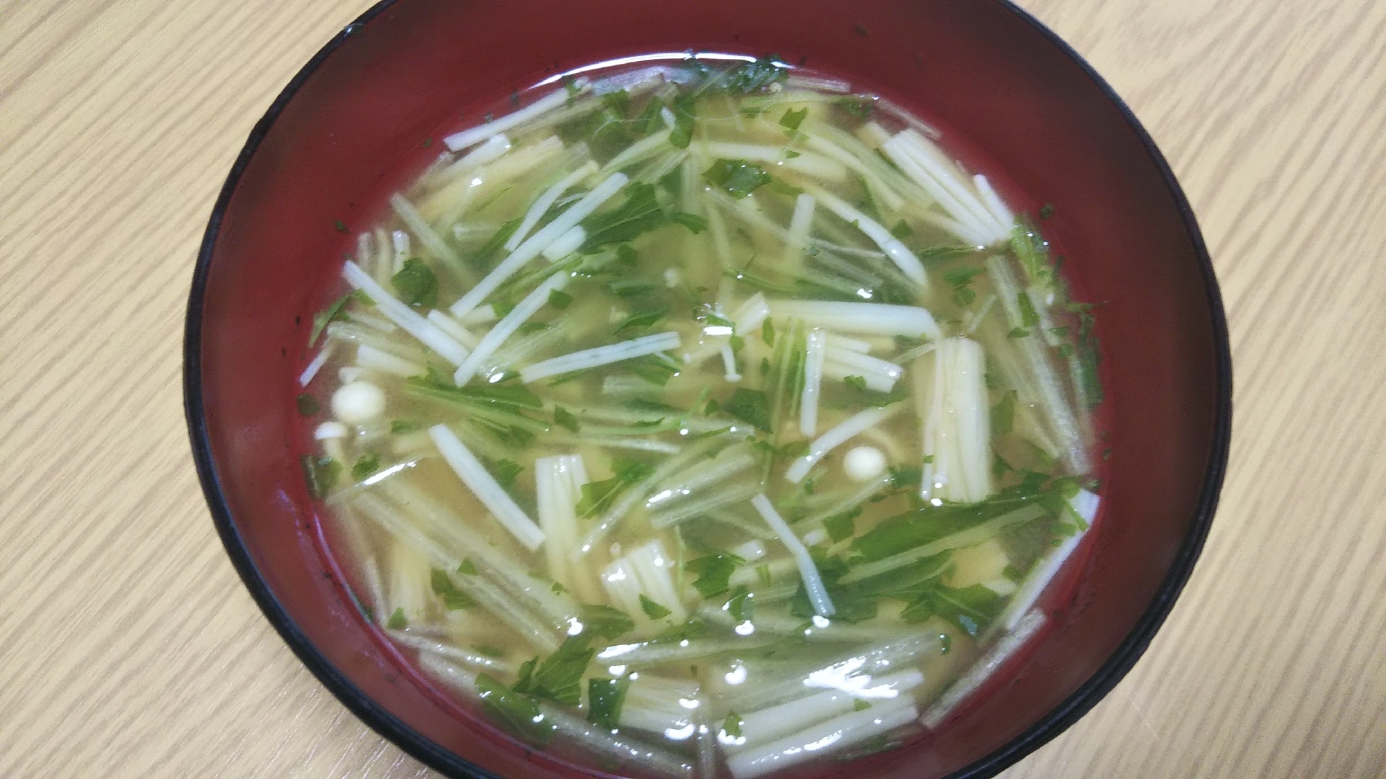えのきと水菜の味噌汁☆