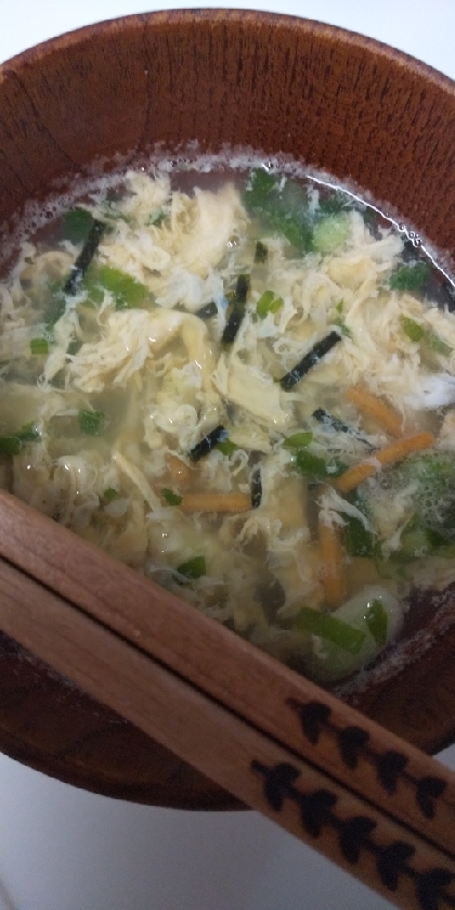 お茶漬け海苔で簡単♬ 卵スープ