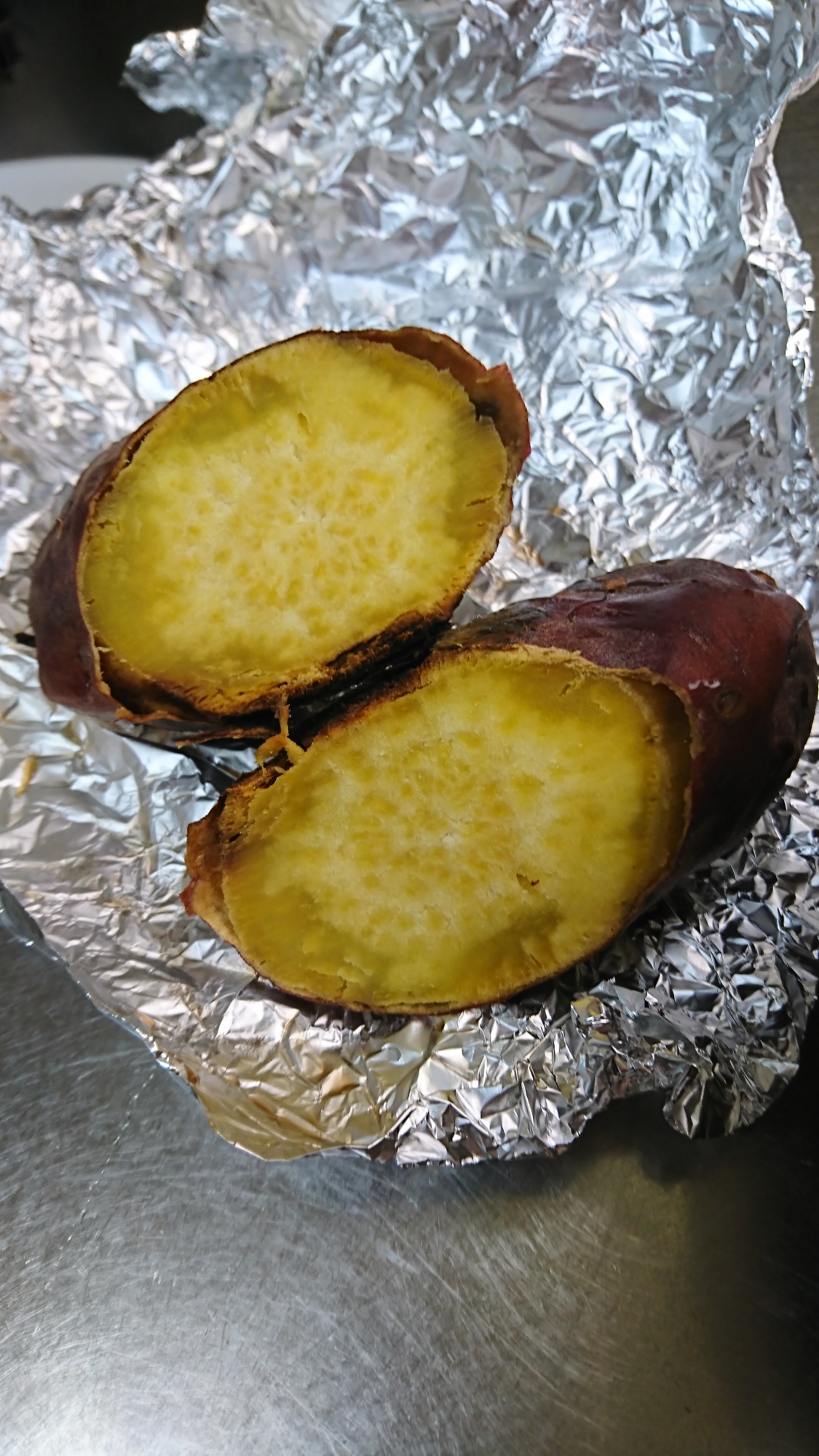 土鍋で石焼き芋