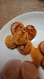 帆立のオリーブオイルしょうゆ焼き