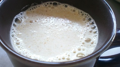 ピール煮汁からホット豆乳ミルク