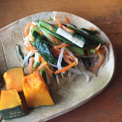 普通のもやしですが、美味しくできました♪野菜をたっぷり食べられるの嬉しい(*^^*)