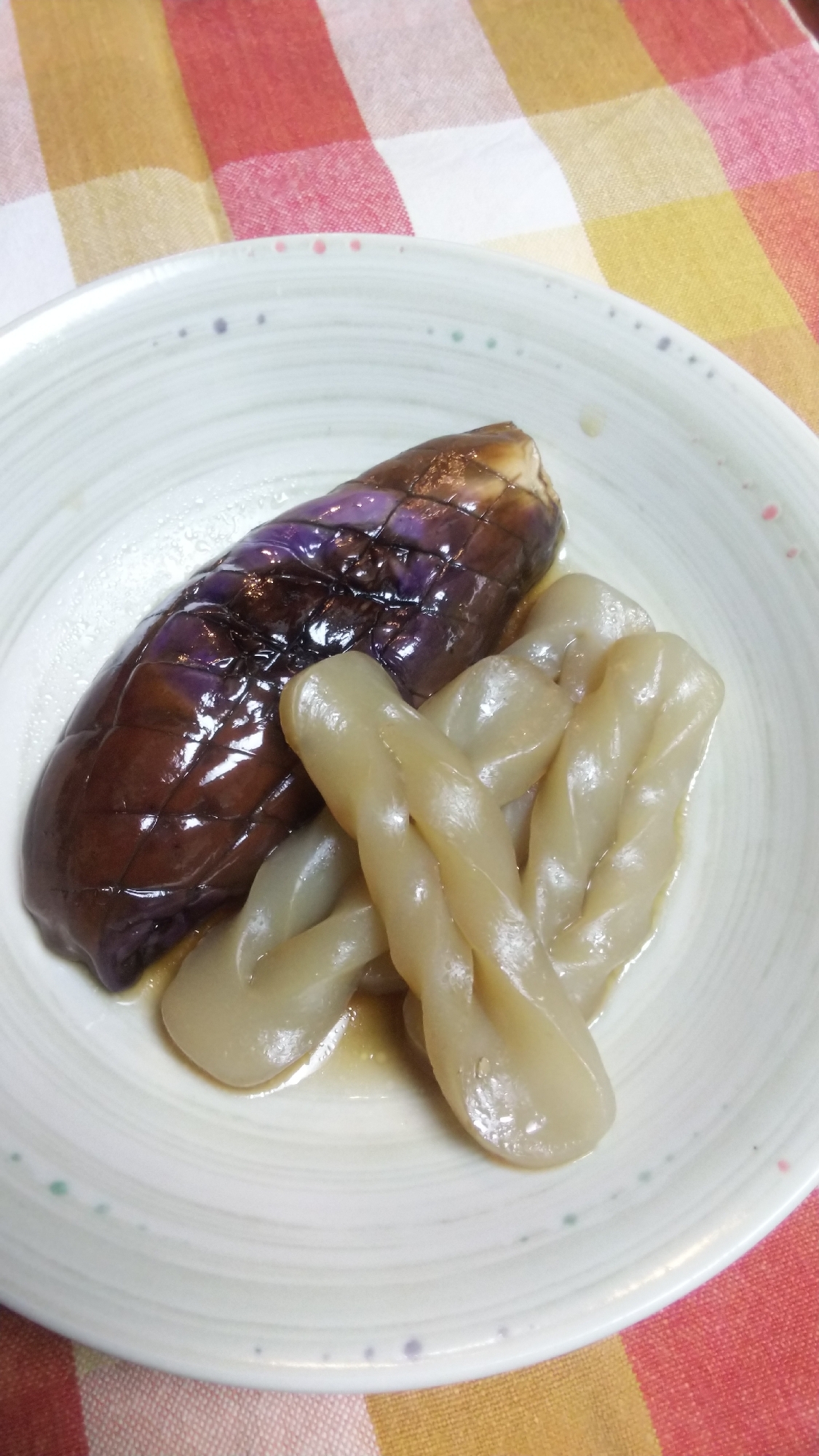 味染み☆ナスとこんにゃくの煮びたし