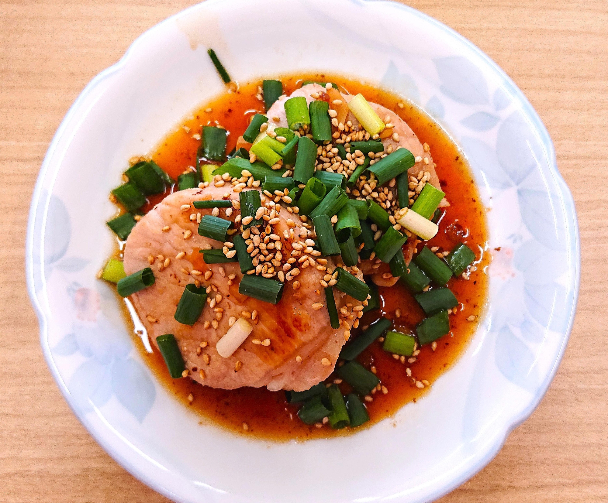 【減塩】長芋の肉巻きにんにくソース