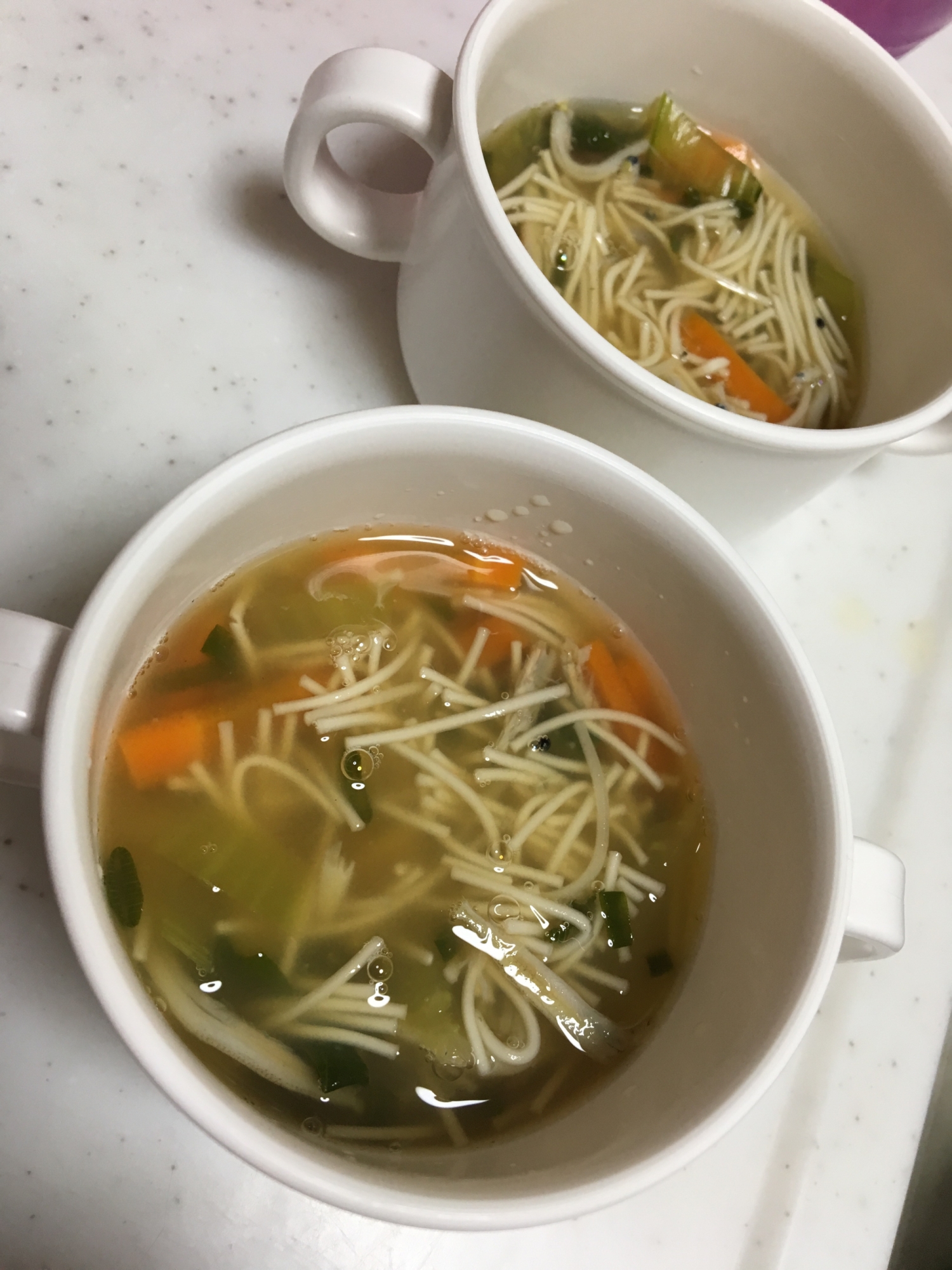 離乳食完了期☆ちりめんと青梗菜のベビーそうめん