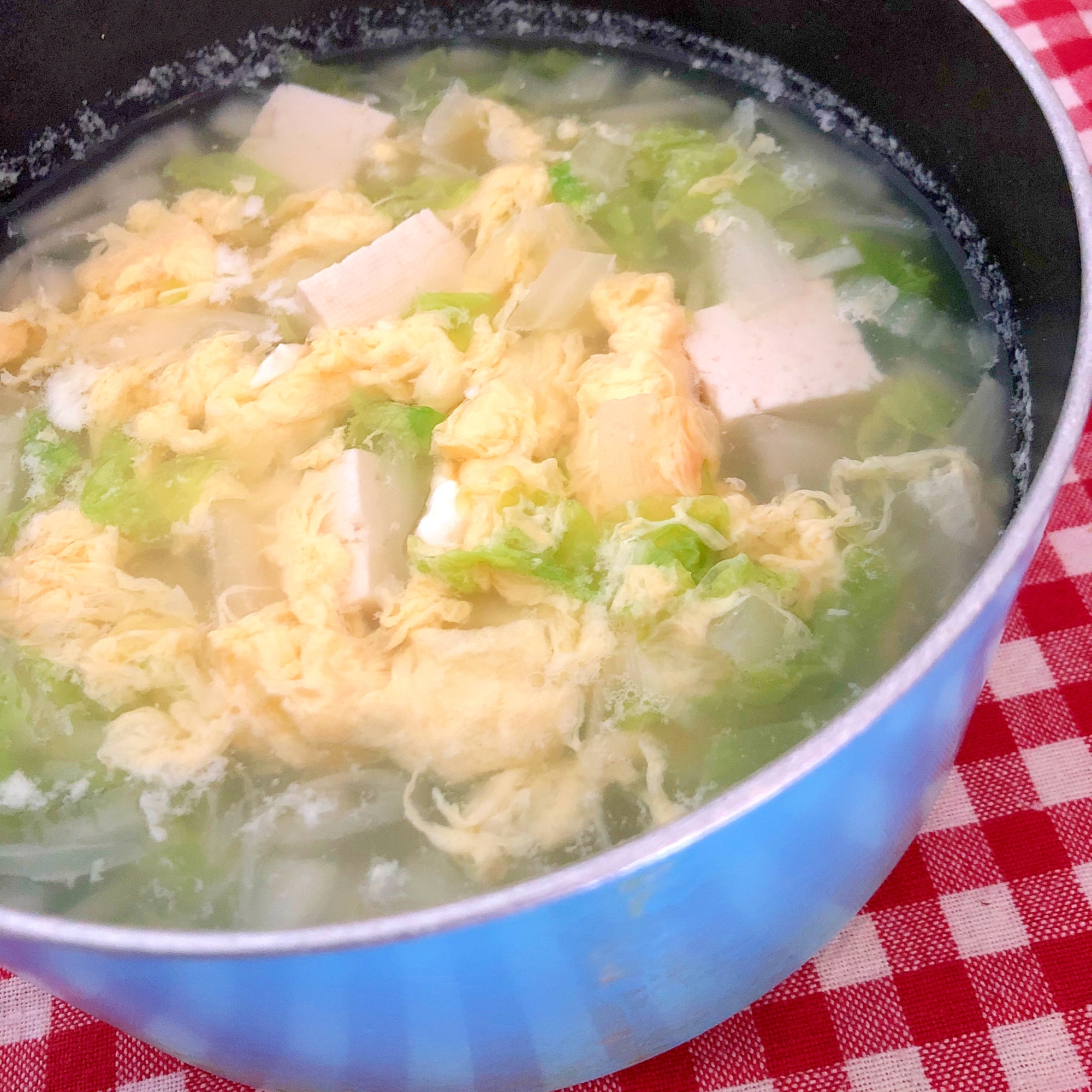 白菜と豆腐と卵のスープ☆