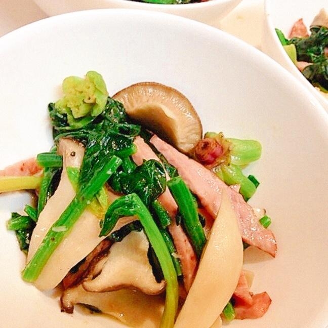 葉物野菜アレンジ☆ほうれん草とエリンギのバター炒め