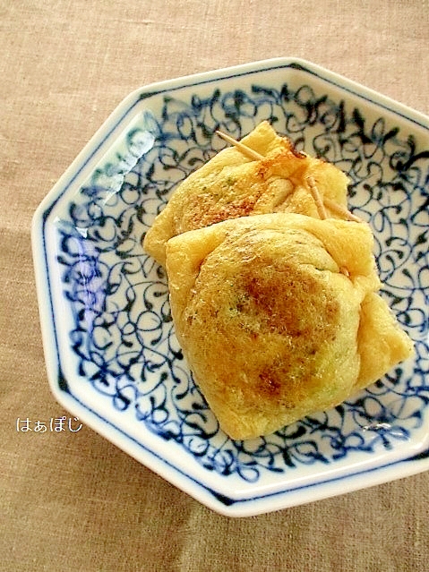 油揚げのオクラ納豆詰め焼き