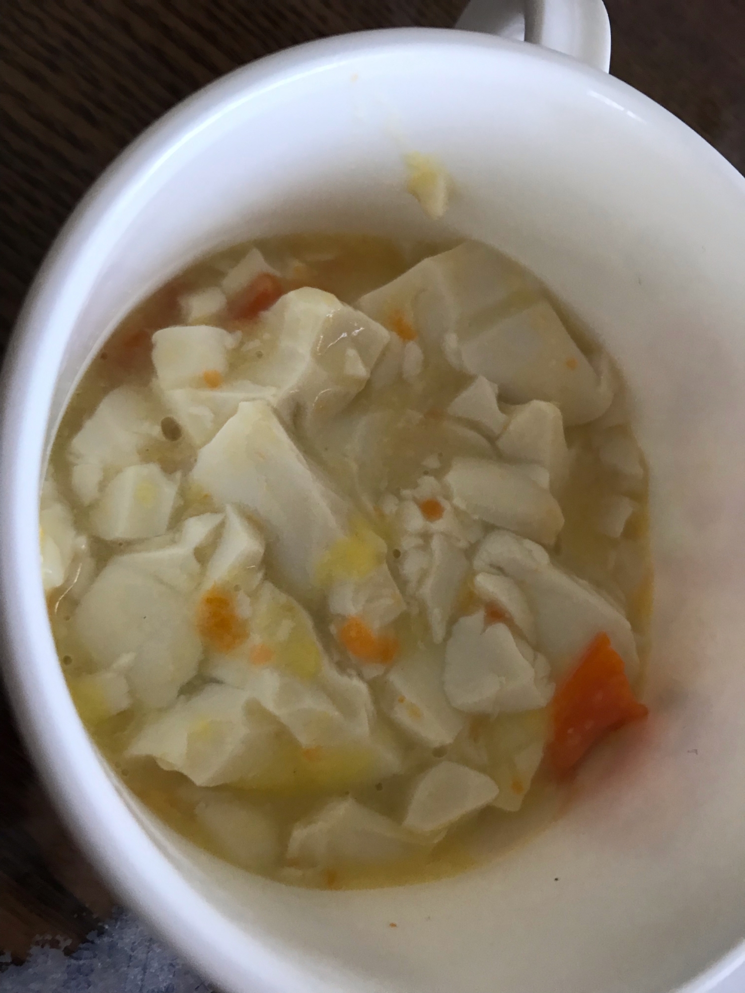 豆腐と人参のコーンスープ