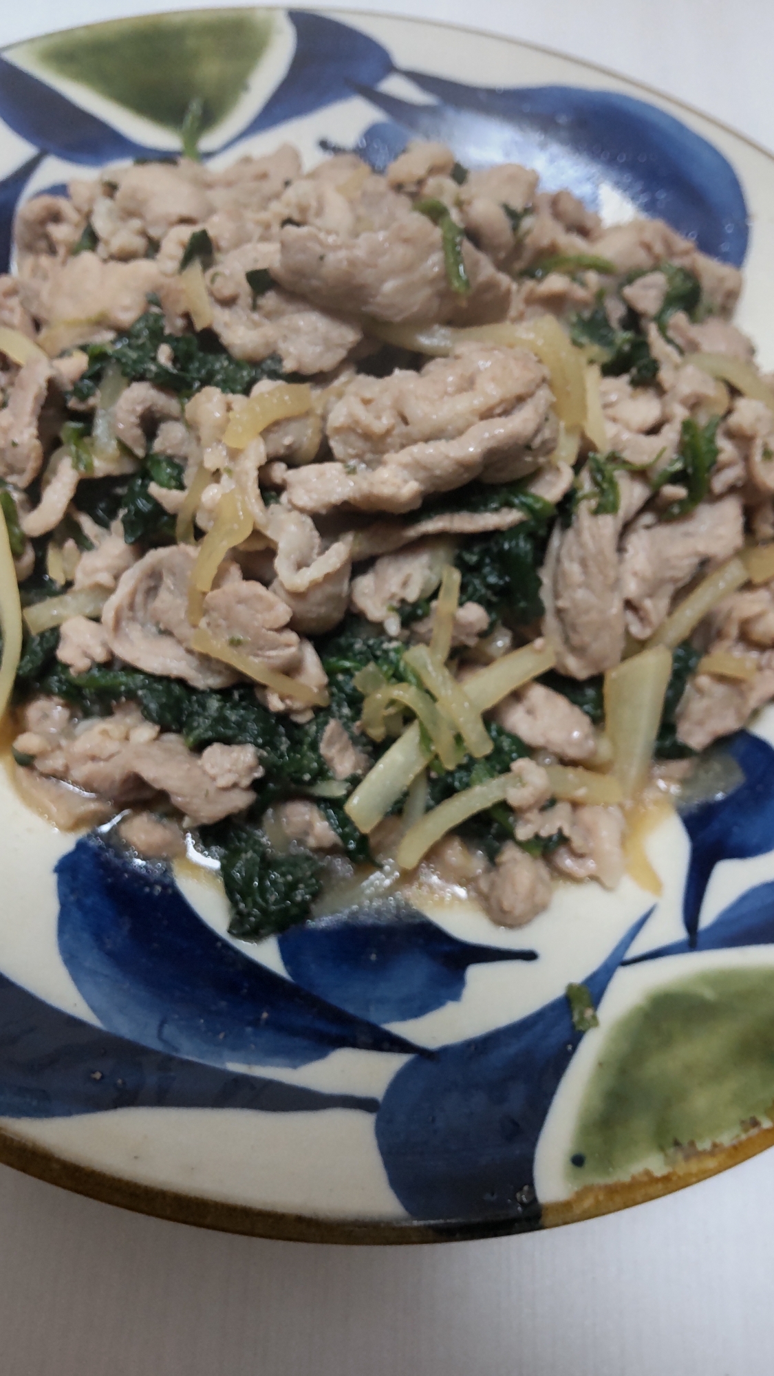 豚肉とほうれん草と大根の生姜焼き☆