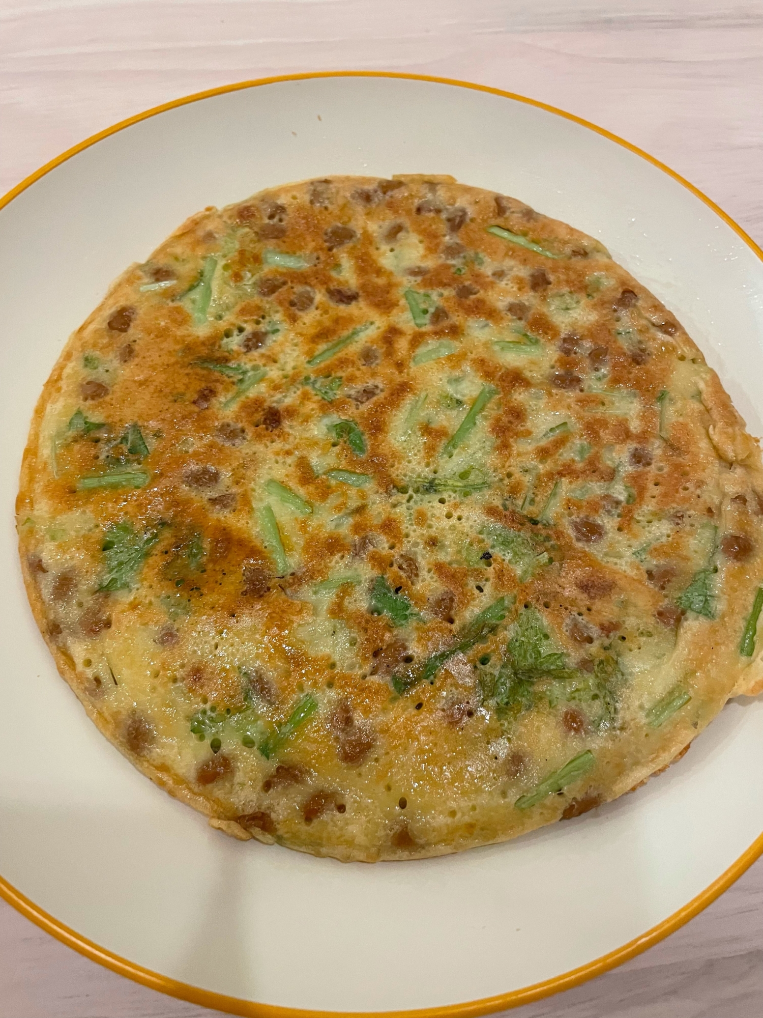 【幼児食】かぶの葉お好み焼き風