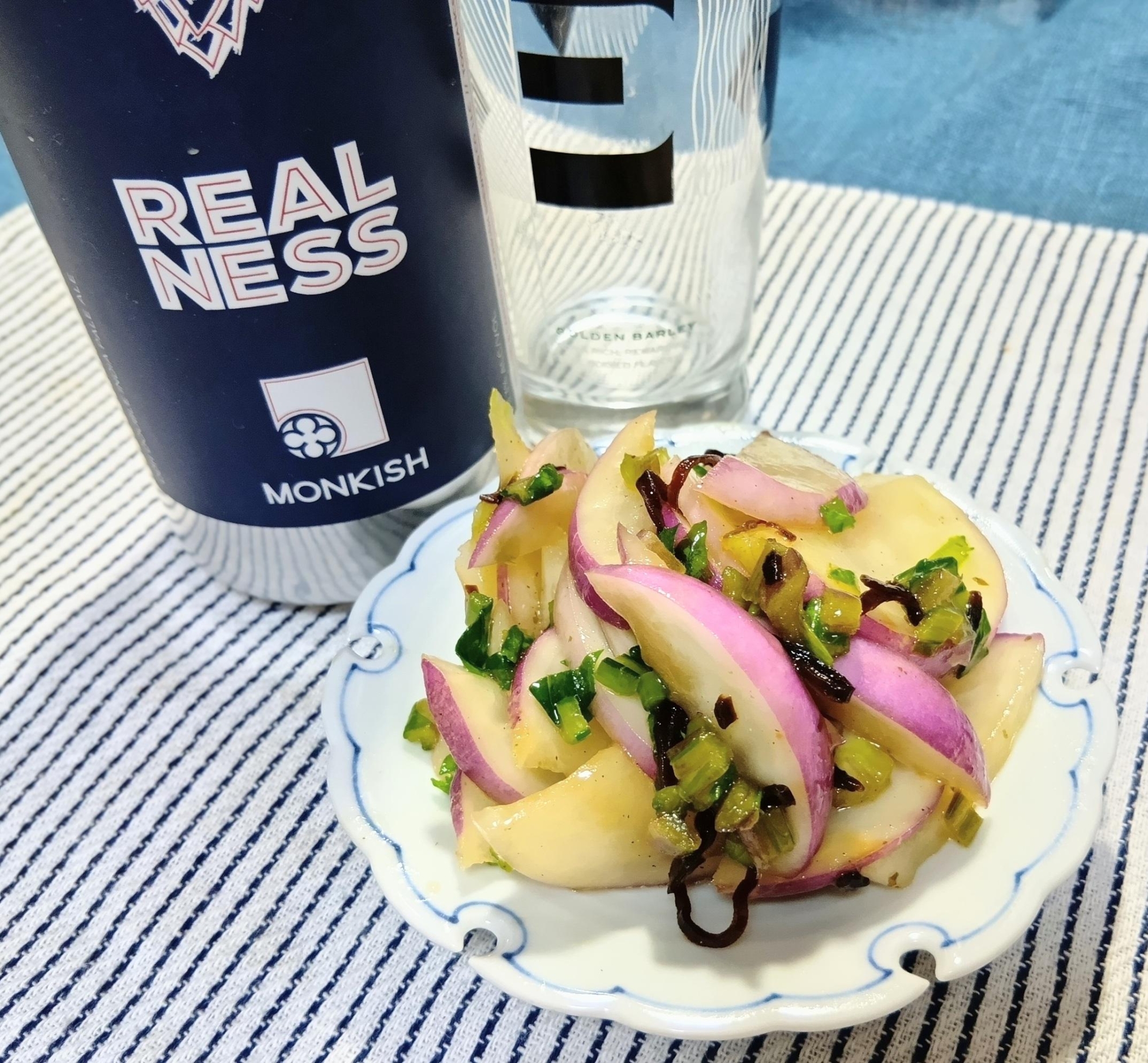 あやめ雪かぶと塩昆布のマリネ