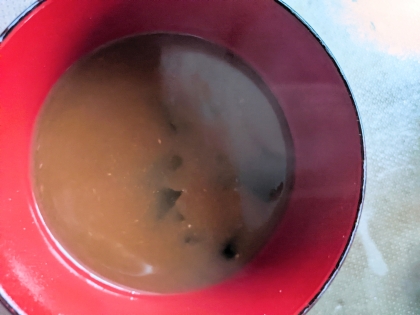 乾燥小エビと長ネギの味噌汁