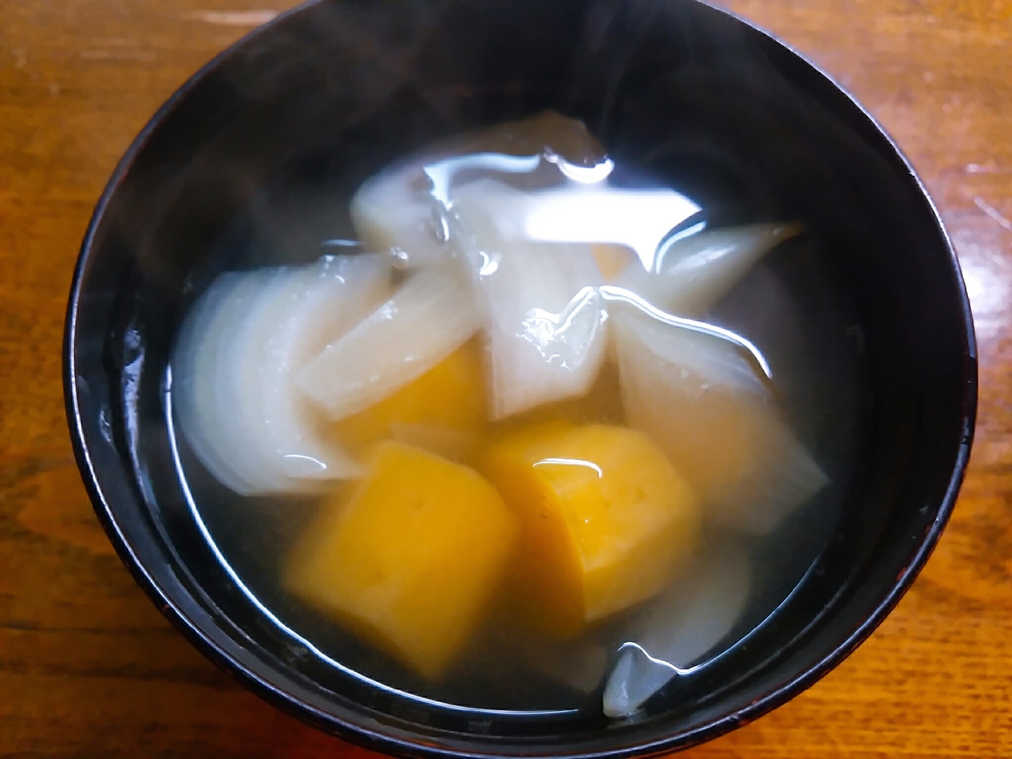薩摩芋と玉葱の中華スープ