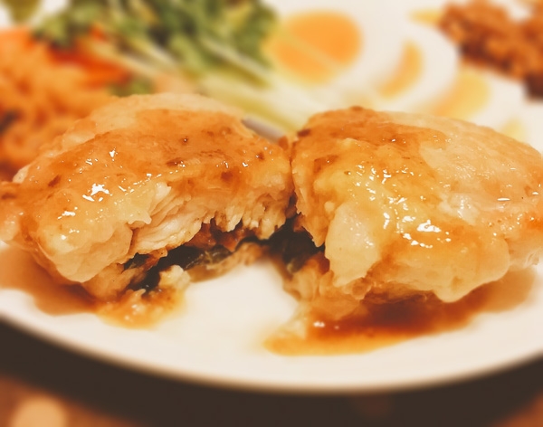 鶏むねの梅しそチーズ挟み焼き【脂質6.5g】