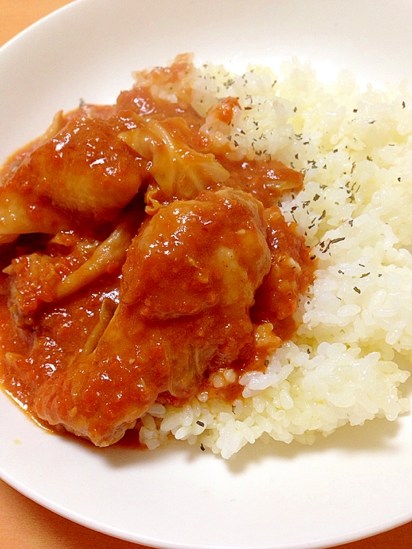 圧力鍋で☆ほろほろ手羽元とキャベツのトマト煮