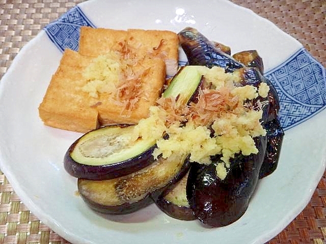 茄子と厚揚げのしょうが焼き