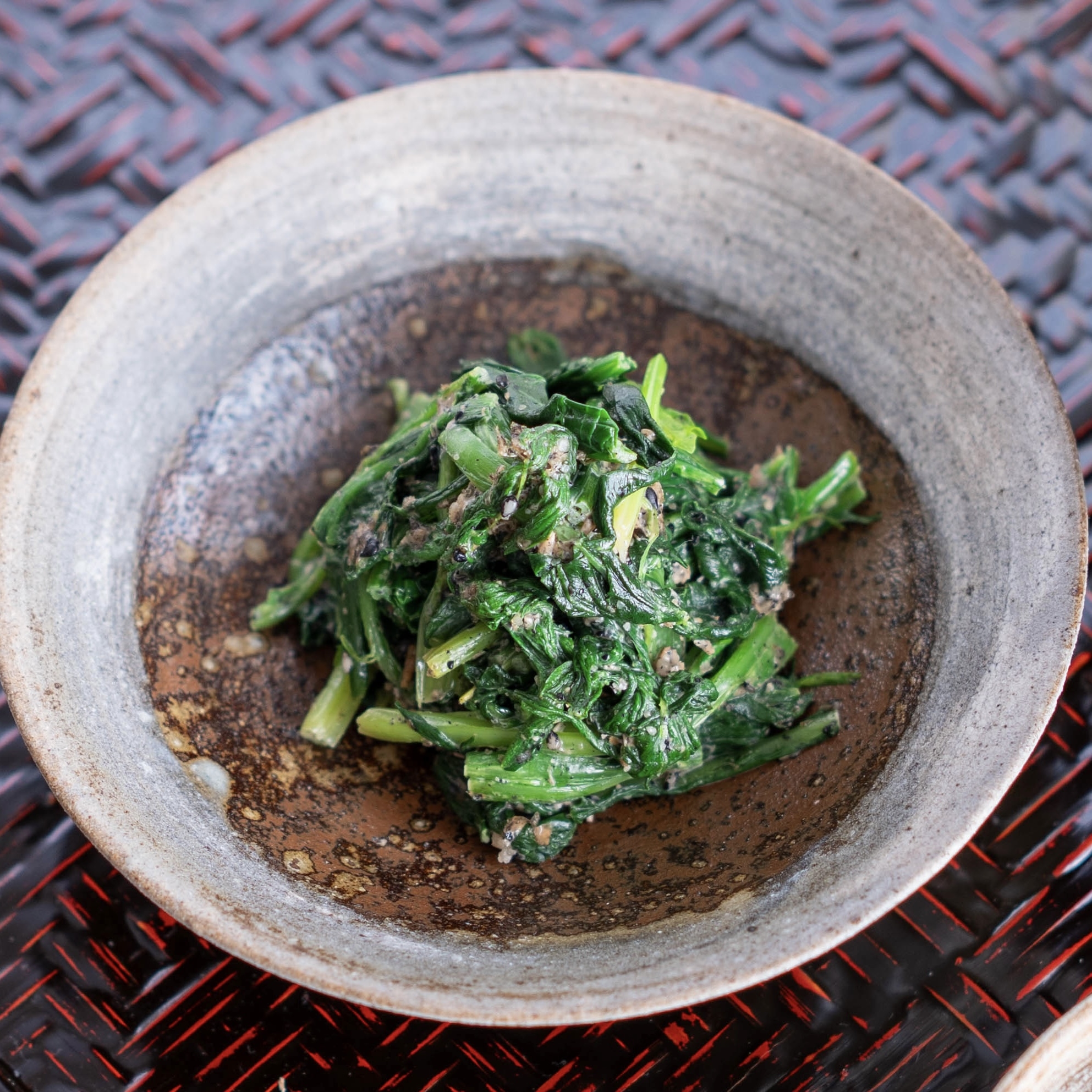 春菊とほうれんそうのごまマヨあえ【和食・副菜】