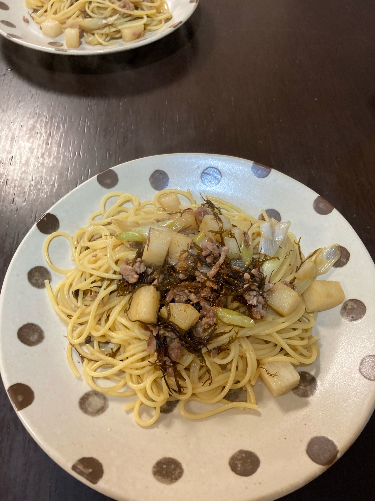 ふのりと長芋☆とろねばパスタ