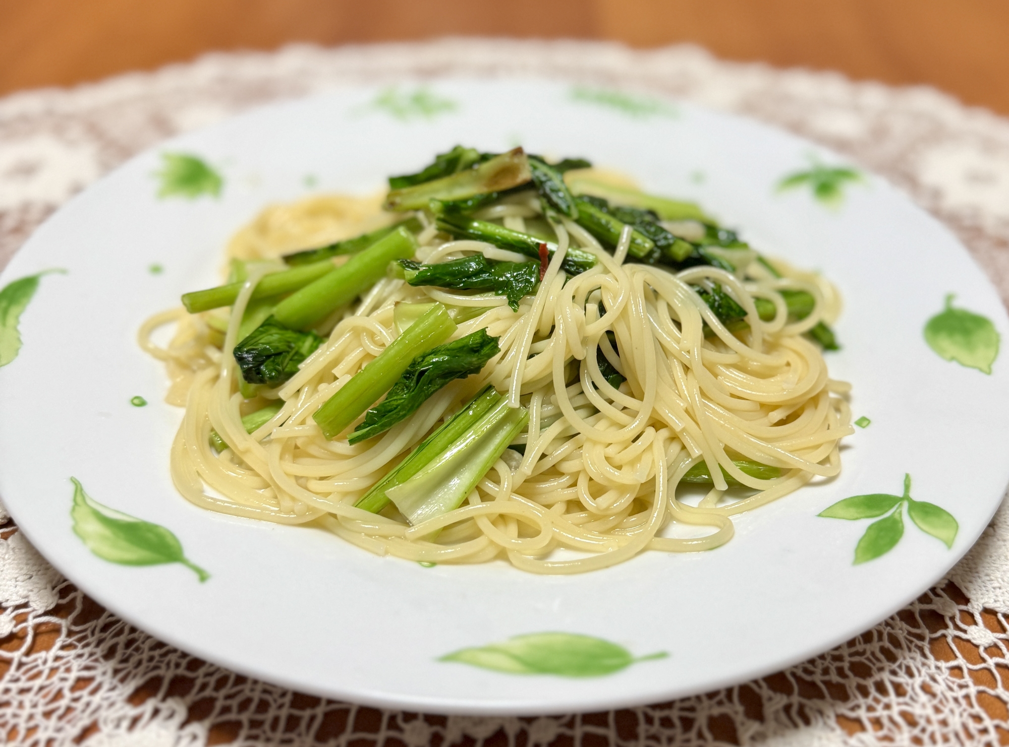 カブの葉入りの☆ペペロンチーノ