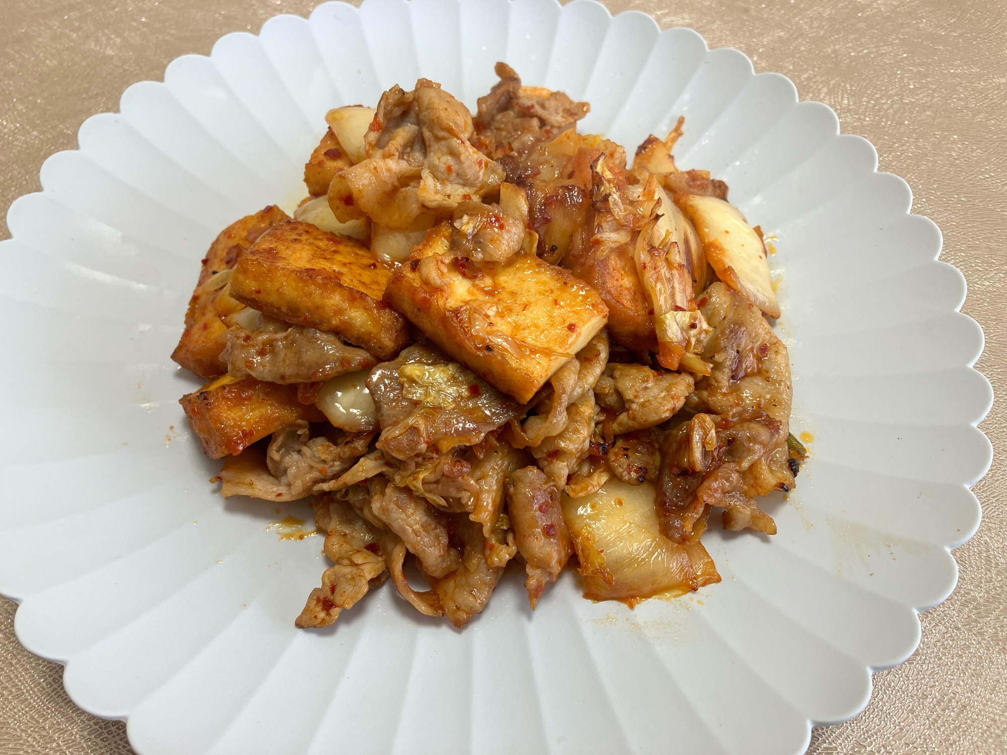 かさ増し節約！⭐️厚揚げ豚キムチ⭐️