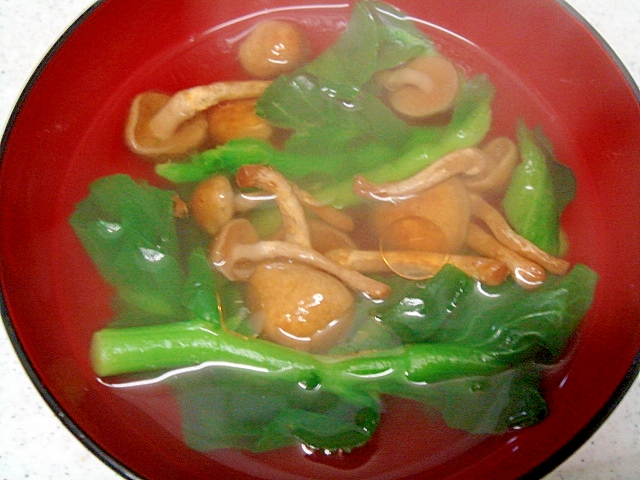 なめこと菜の花の中華スープ