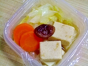 風邪の日のお弁当にyoお野菜と高野豆腐の柔らか煮 レシピ 作り方 By Nozayomi 楽天レシピ