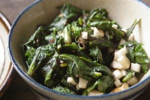 長芋と葉野菜のおひたし